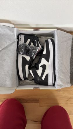 Stussy X Nike Air Force 1 Mid Black/White Size M8.5/W10