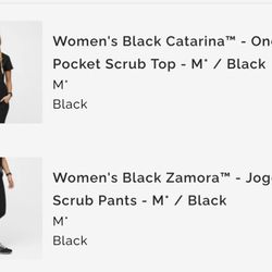 Figs Scrubs Black Medium Top $15each Pants $20 Each 