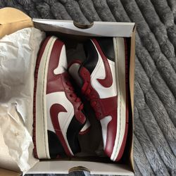 Womens Air Jordan 1 Low White/Gym Red-Black-Sail 