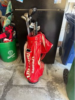 Golf set with bag, irons, and driver