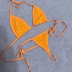 New Small Orange Bikini Lingerie Set Festival Rave Outfit 