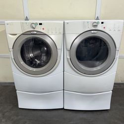 WHIRLPOOL XL CAPACITY ELECTRIC WASHER & DRYER