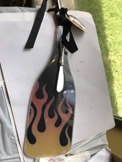 epic glass cheese server and spreader, surf board shape, brand new