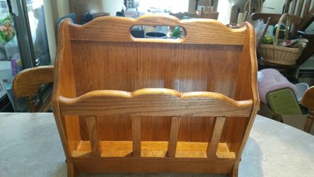 Solid oak magazine rack