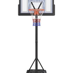 Portable Basketball Hoop System 10 FT Adjustable W/Wheels Outdoor 44'' Backboard