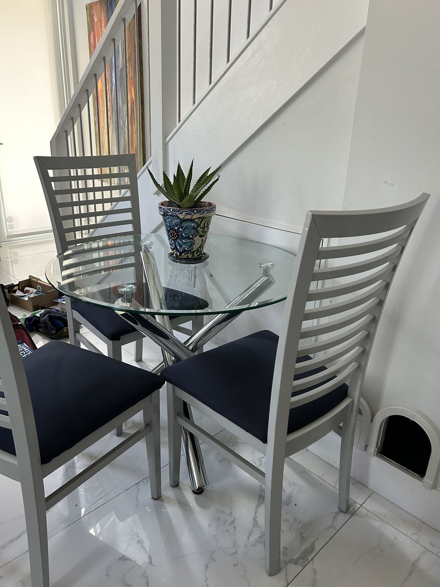 Tempered Glass Kitchen Table With Chairs