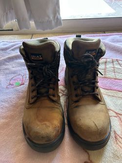 Ariat Work Boots Brown Leather Lace-Up
