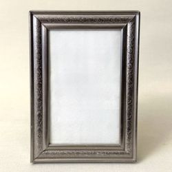 Vintage Ornate Etched Metal Silver Picture Photo Frame