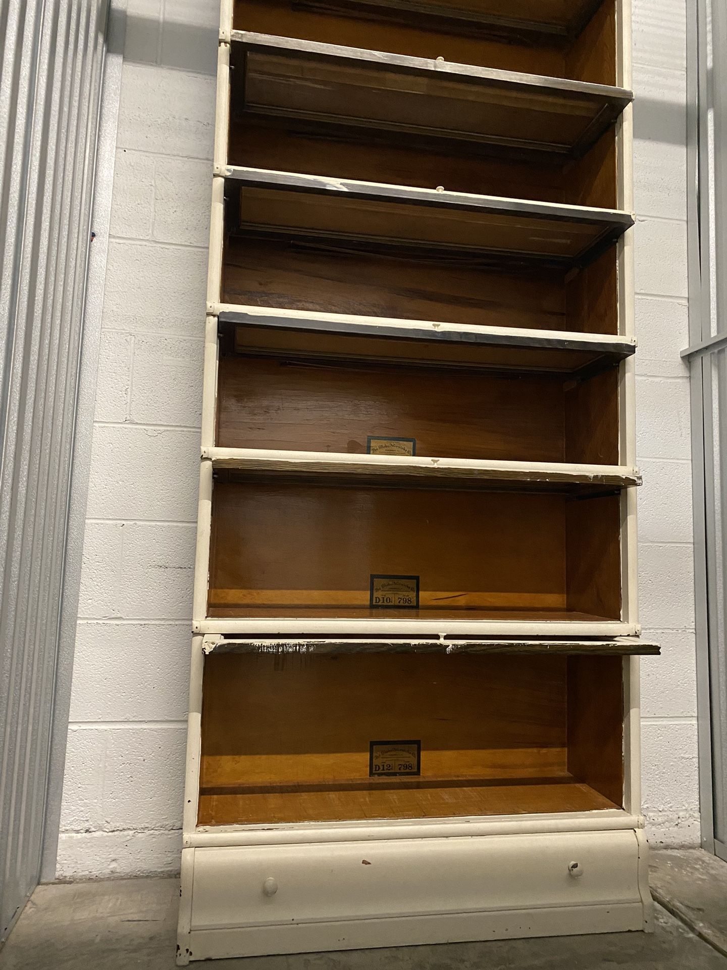 Antique Barrister Bookcase 7 Stackable Shelves