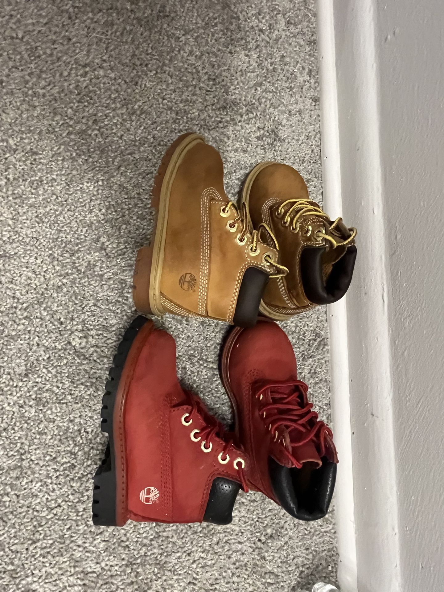 Timberlands boots size 5 Little kids..$45 each Both for $80 