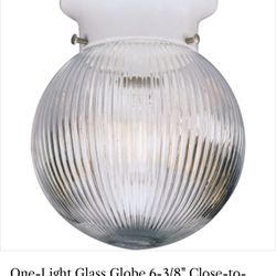 One-Light Glass Globe 6-3/8" Close-to-Ceiling