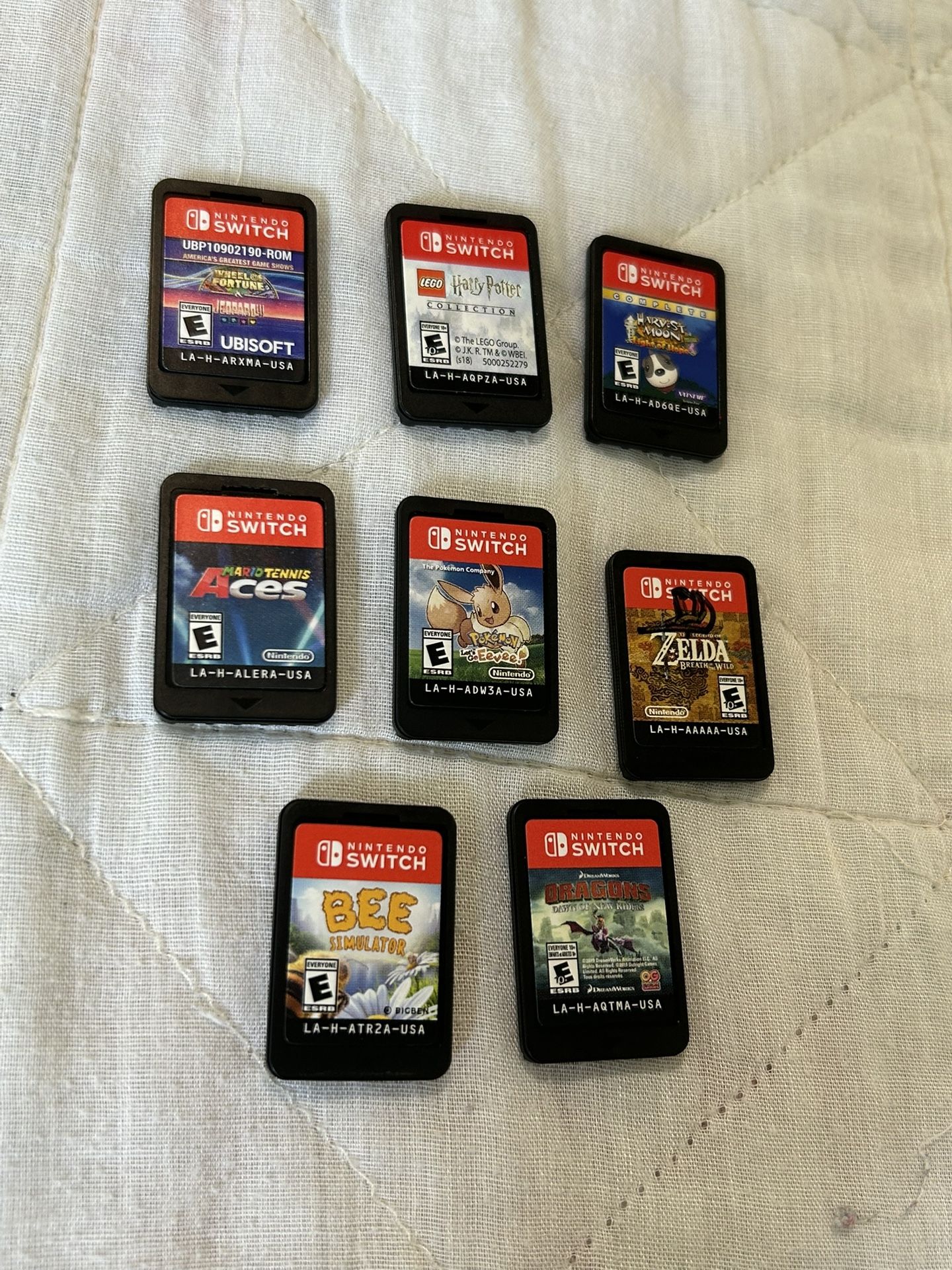 Nintendo Switch Game Lot Bundle Mario Tennis Aces Pokemon let’s go eevee legend of zelda breath jeopardy bee lego