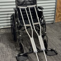 Wheel Chair And Crutches Set
