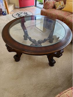 Round Glass Top Table