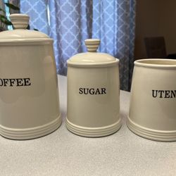 Coffee, Sugar And Utensils Containers 