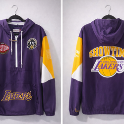 XL  Mitchell & Ness Lakers Showtime Pullover Jacket – Purple/Gold