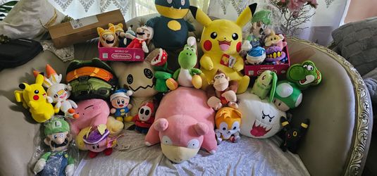 Pokemon and Super Mario Plushies