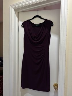 Lauren Ralph Lauren Purple Cowl Neck Dress Size 10