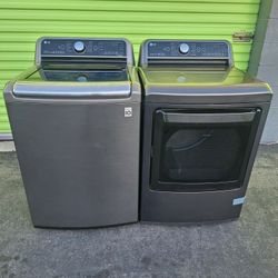 LG TOP LOAD WASHER 5.0 AND GAS DRYER 7.5 CUFT ENERGY 🌟 27"W 