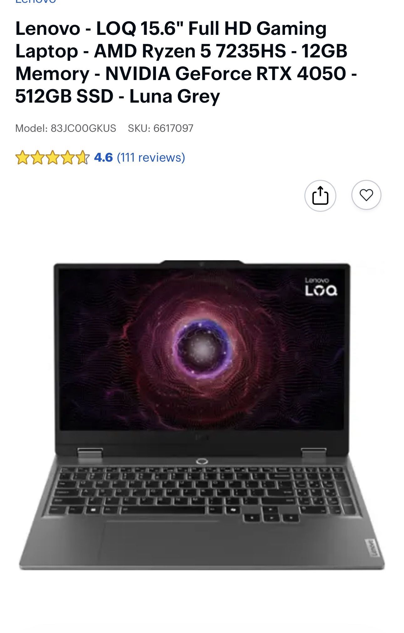 New In Box 15.6” Gaming Laptop ! $500 Or Best Offer