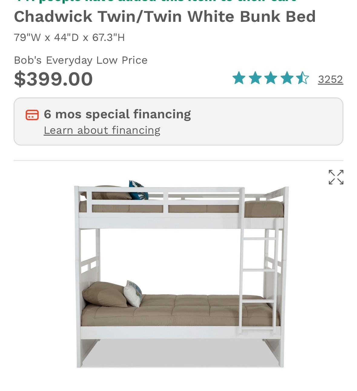 White twin bunk beds