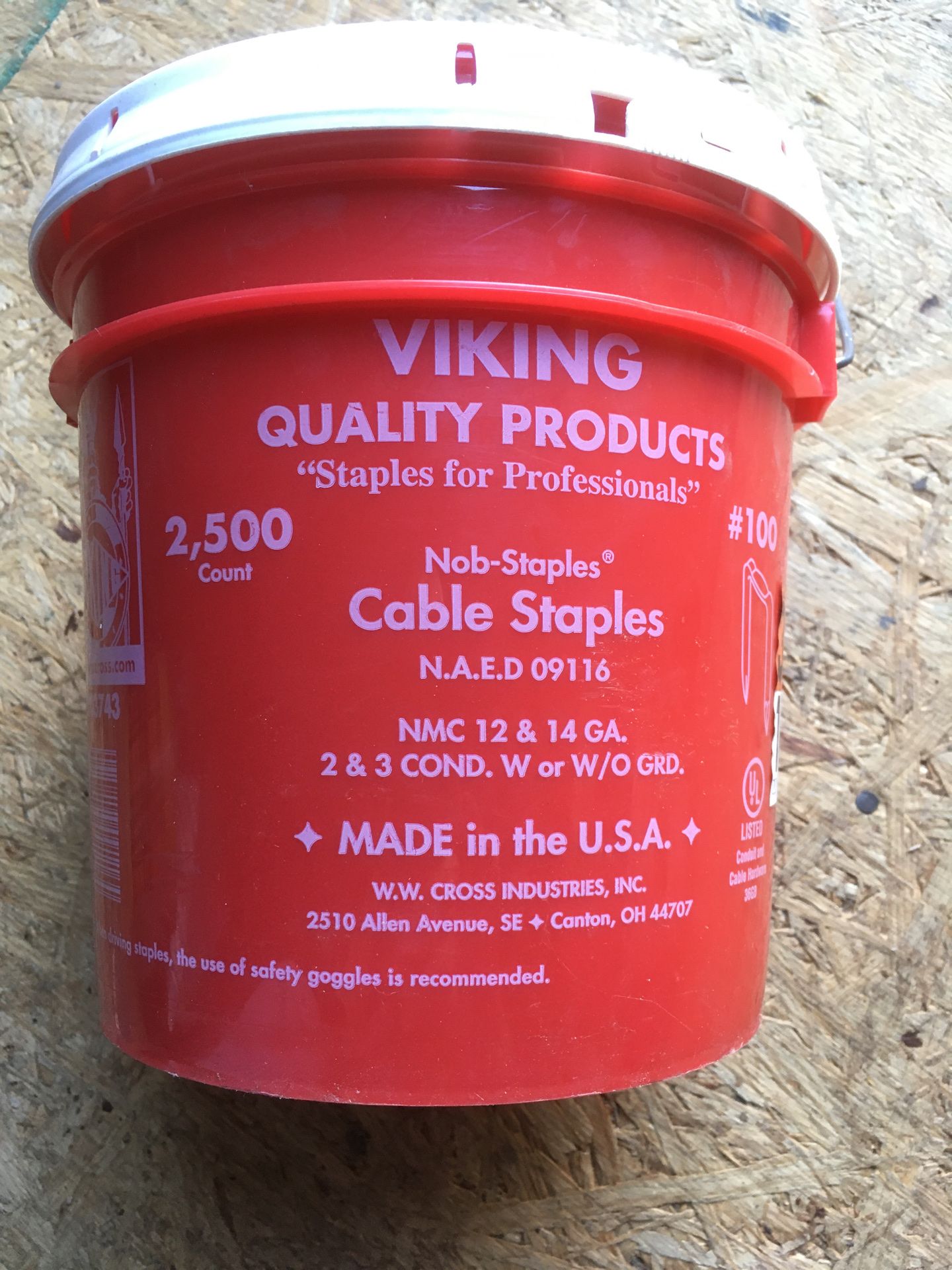 Staples for romex used in house wiring