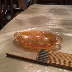 Antique Marigold Carnival Glass Dish