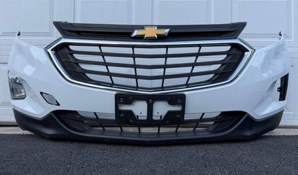 WHITE CHEVROLET EQUINOX ORIGINAL FRONT BUMPER 2018 2019 2020 2021