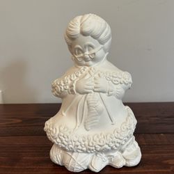 Atlantic Mold Ceramic Ms Mrs Claus Vintage Rare Unpainted Christmas