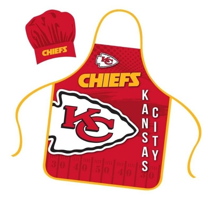 New NFL KANSAS CITY APRON AND CHEFS HAT