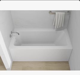 Alcove Soaking Skirt Bathtub with Overflow and Drain VA6301-s-left -PW By Vanity Art