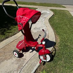 Radio Flyer Red 4-in-1 Tricycle w/ Push Handle & Canopy