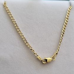 New 10K Yellow Gold 2.3mm Cuban Link 8"