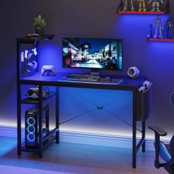 Gamer Desk With LED Lights!!! Brand New In Box 