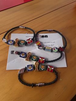 Leather fifa bracelets quarter final Spain and la and quarter final bracelet everything brand new all  get for memories and etc. 400 for all 4