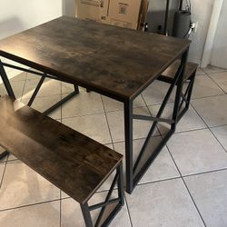 Small Dining Table With Two Benches
