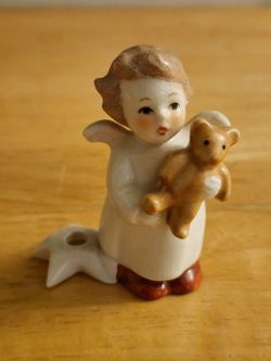 Vintage Goebel Christmas Angel with Teddy Bear Star Candle Holder! Made in W. Germany - Excellent Condition! $20 OBO!