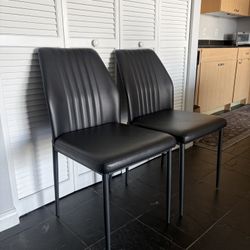 Black Faux Leather Dining Chairs