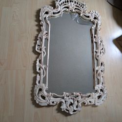 Antique Ornate Wood Frame Mirror