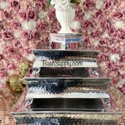 Square Chrome Cake Stands