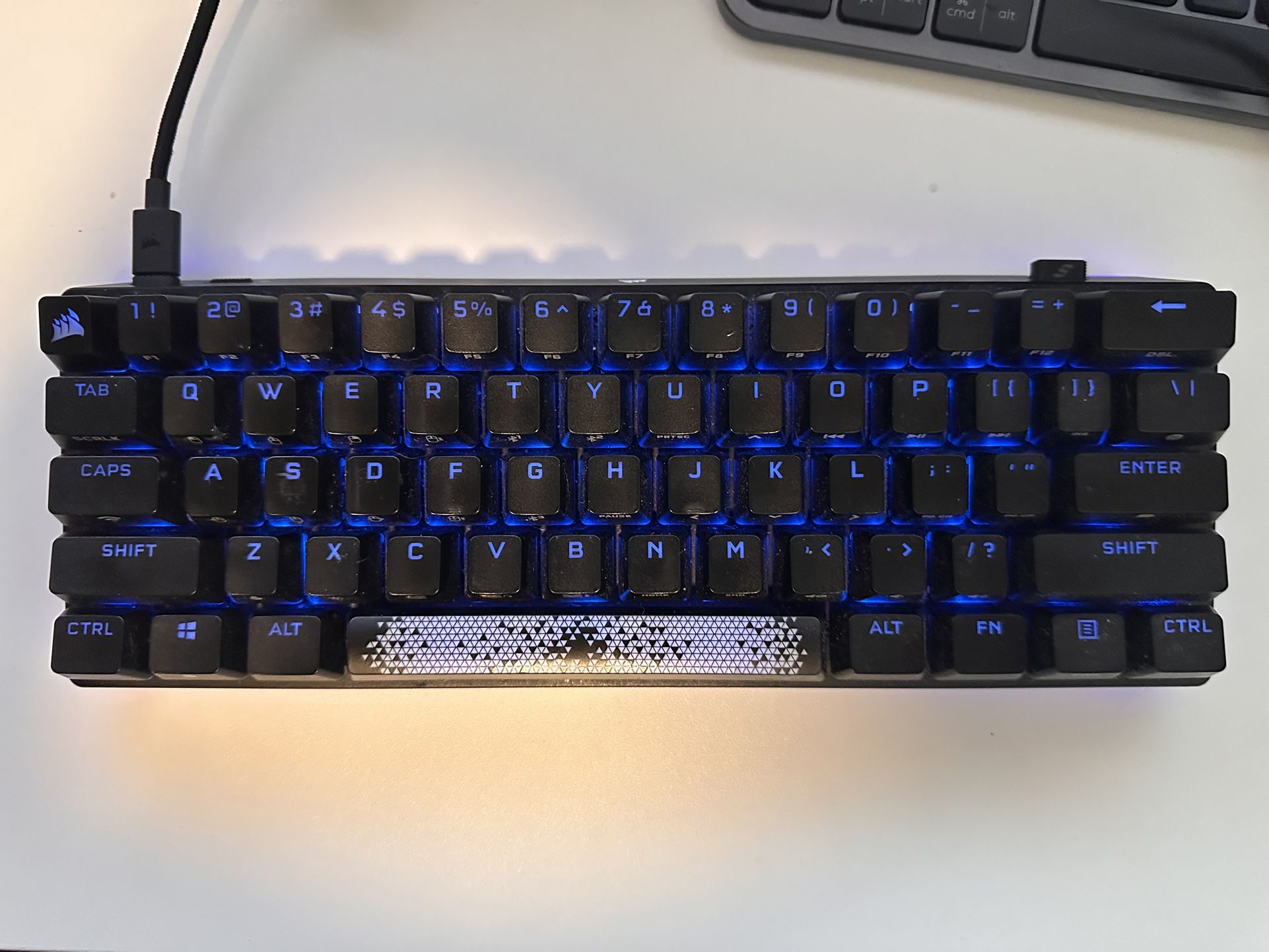 Corsair K70 RGB Pro Mini 60% gaming keyboard with per-key RGB, aluminum frame, PBT keycaps, and 8,000Hz polling