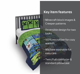 Minecraft bedding twin / full