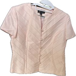 Vintage Spenser Jeremy Silk Button Up Top Size 14 Petite 