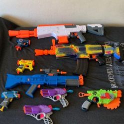 Nerf Gun Lot Of 9
