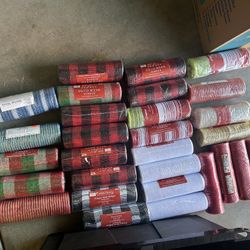 Deco Mesh Rolls, Wired Ribbon & More Lot!