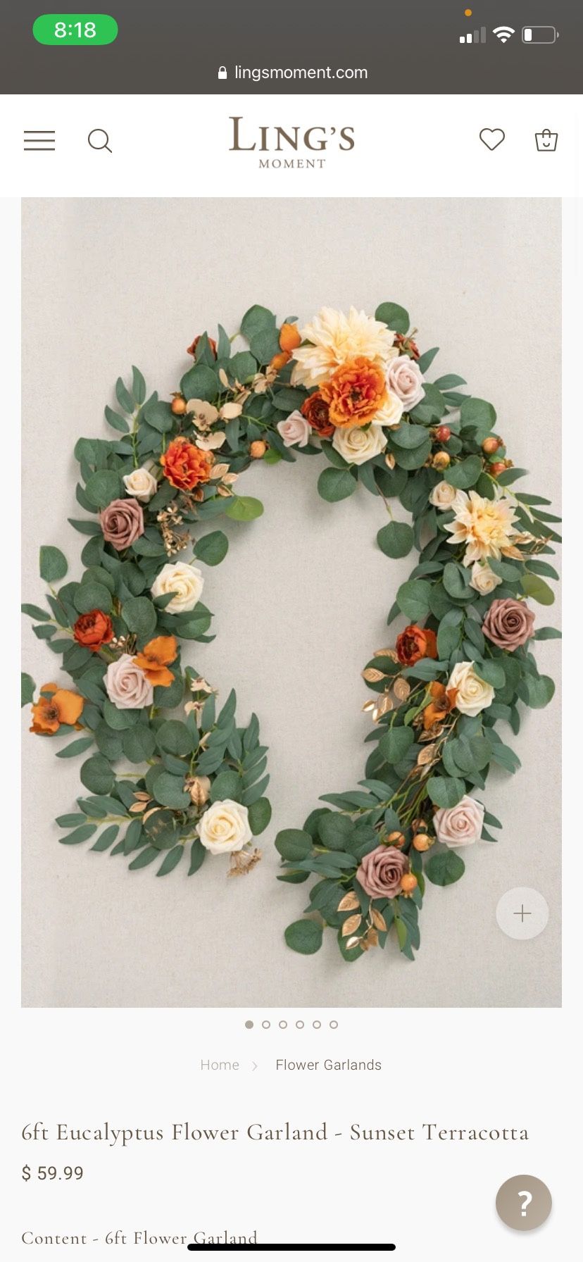 Lings Moments Floral Garland Terracotta 