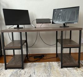 Executive Desk with Side Shelves