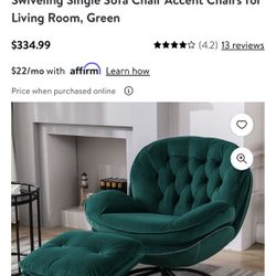 Velvet Swivel Chair- Unopened 
