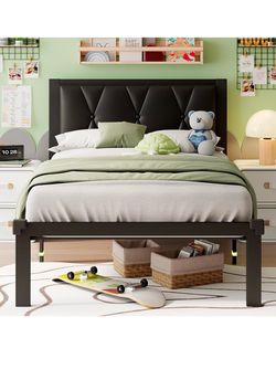 Twin bed frame and mattress