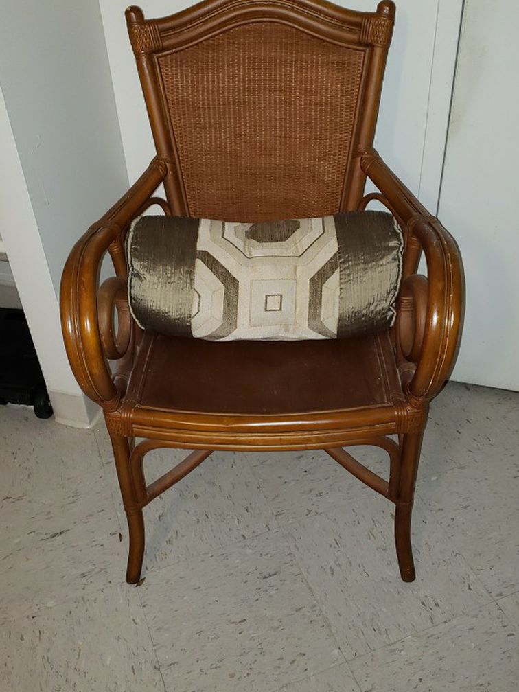 Vintage Wood Chair With Pillow